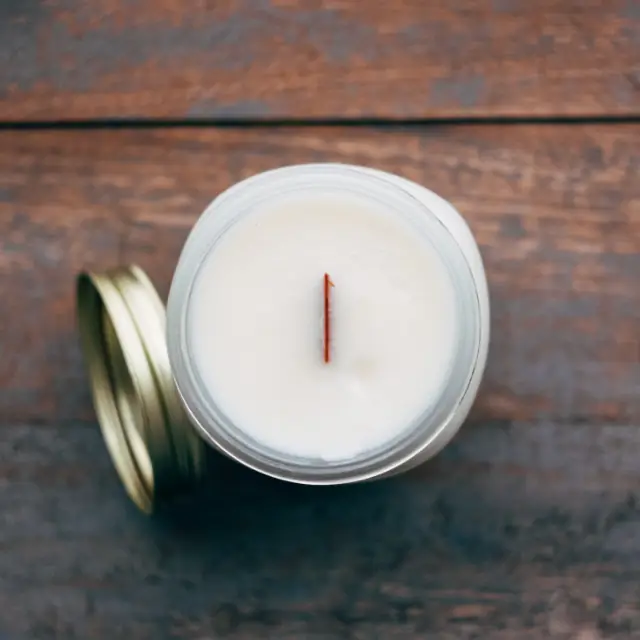 Example product photo: a soy candle in a glass jar