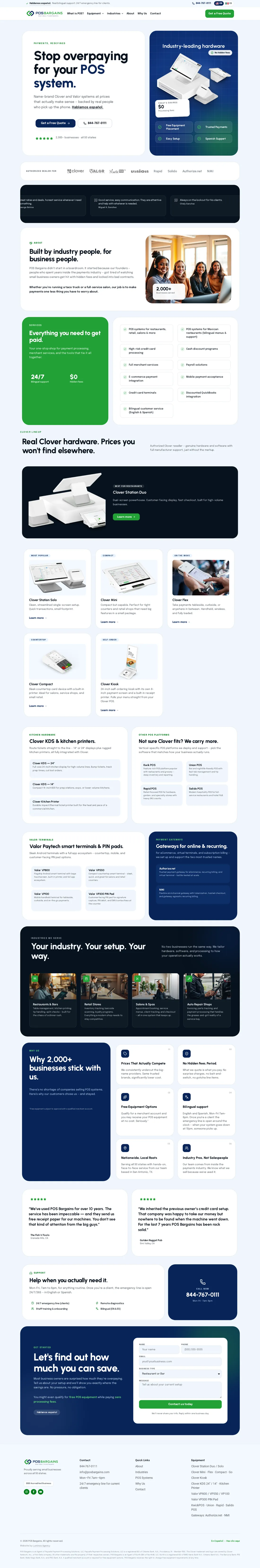 POS Bargains website, full homepage